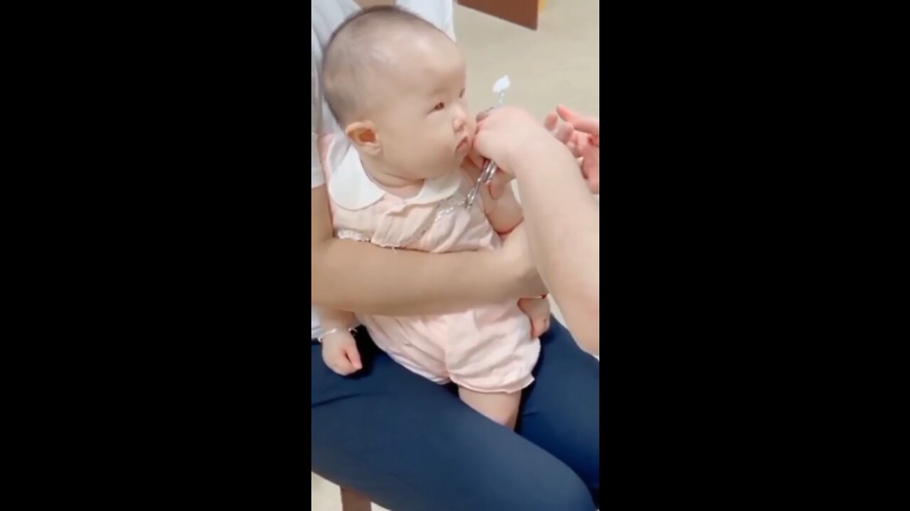 Adorable Baby takes injection 🥰🥺