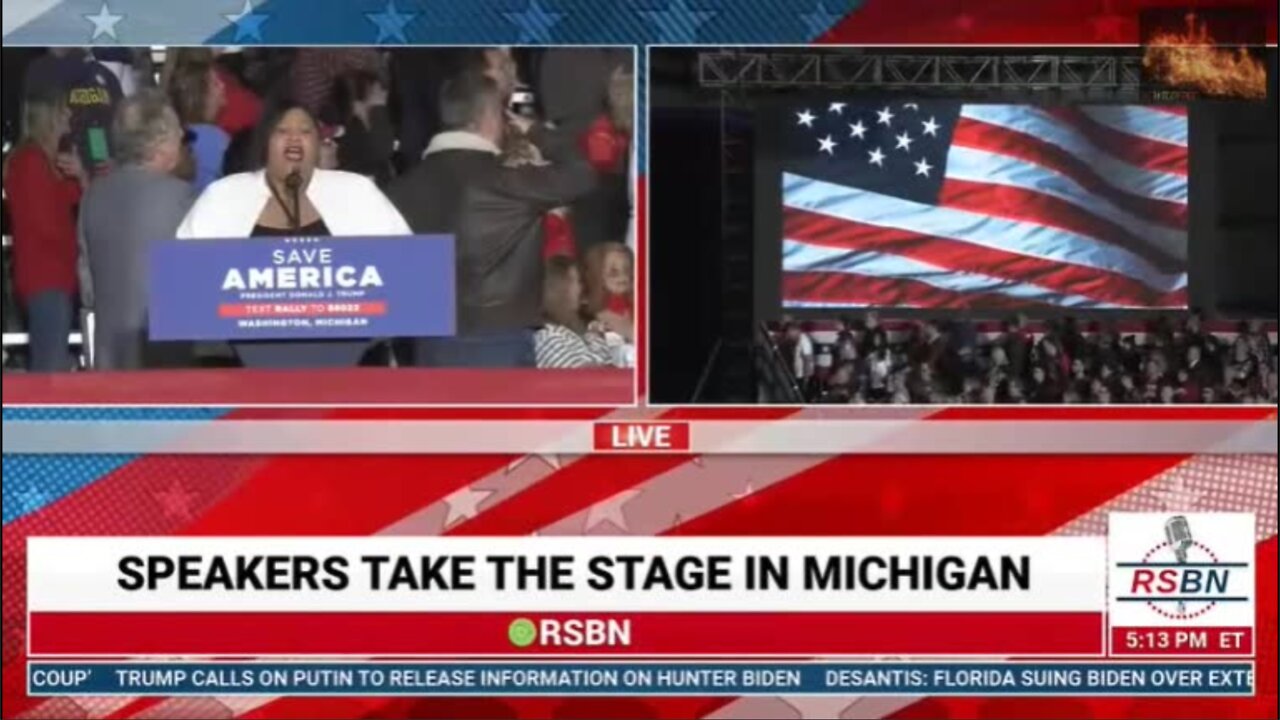 Trump Rally, National Anthem, Amazing, Michigan 04/02/22