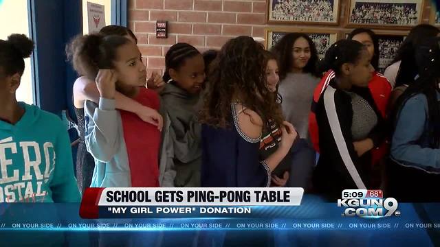 My Girl Power donates ping-pong table to TUSD school