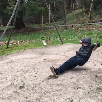 Jumping From A Swing Is Not As Easy As It Seems