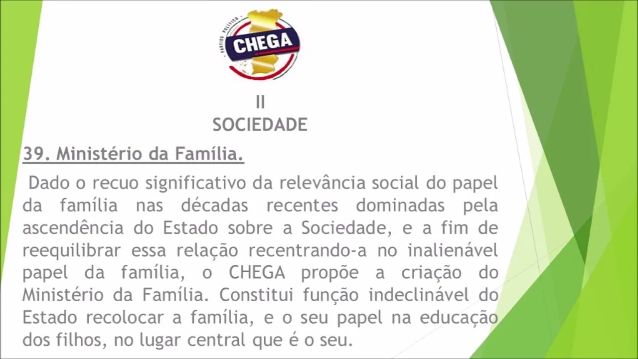39. O Chega ponto por ponto.