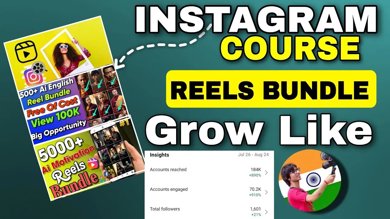 How To Grow Like @souravjoshivlogs7028 On Instagram | Free Course & Reel Bundle To Grow Instagram