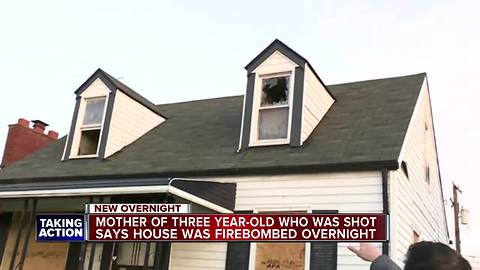 Mother of 3-year-old shot in drive-by says home was set on fire overnight