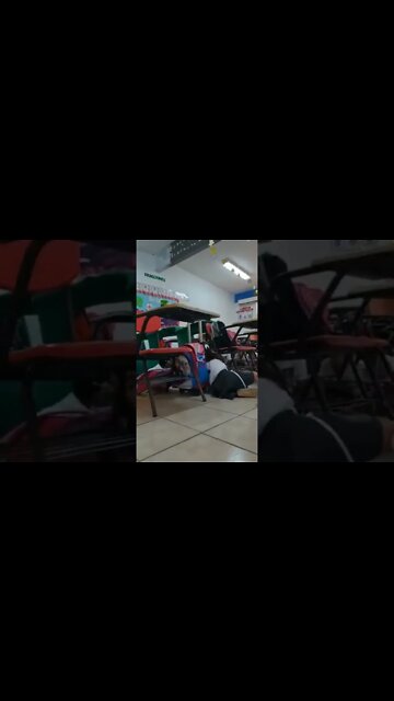 Mexico: Children hiding under their tables during a shooting near their school in Empalme