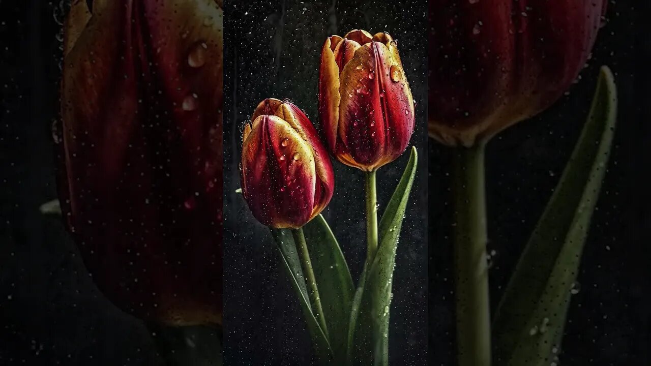 Tulip Rain Drops #flower #flowers #orange #seasonal #samsung #animation #shortvideo #shorts #viral