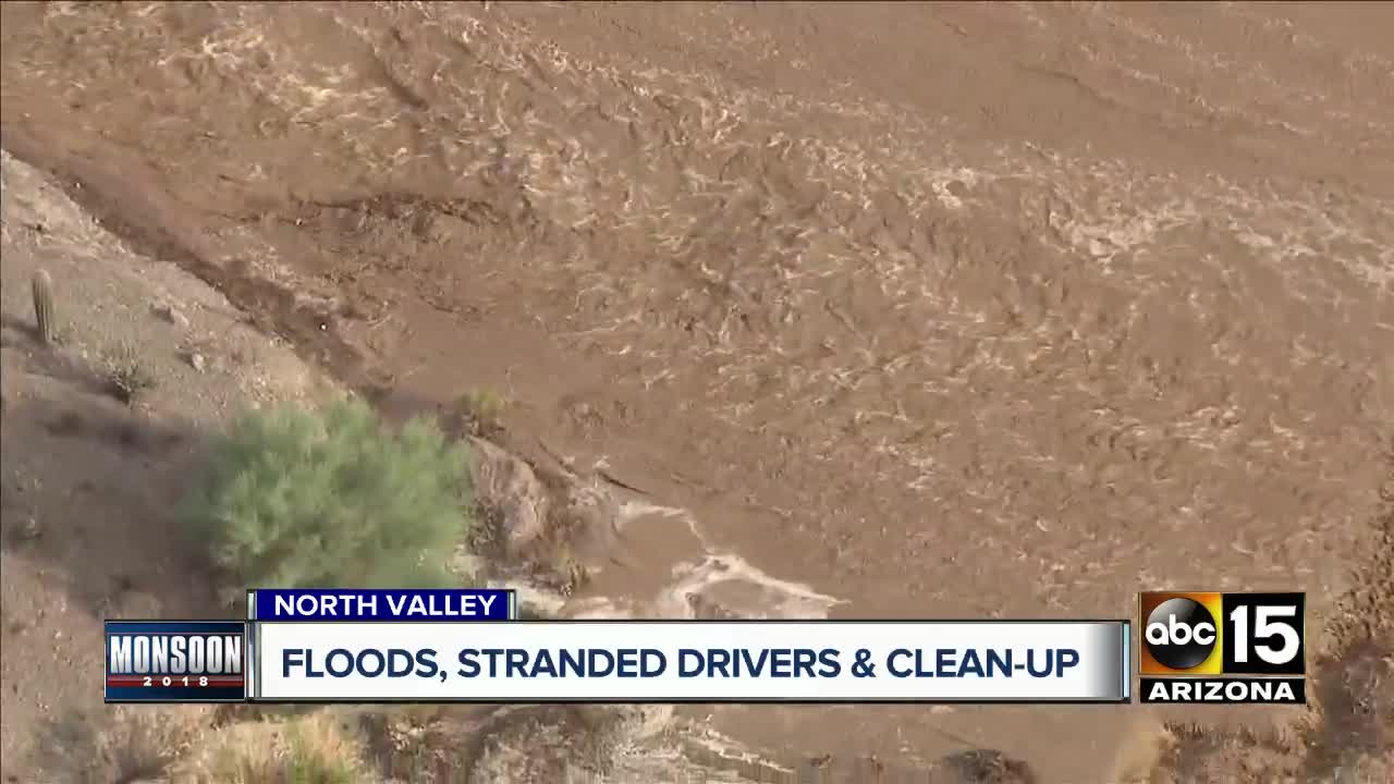 Floods leave behind a big cleanup north of the Valley following monsoon storms