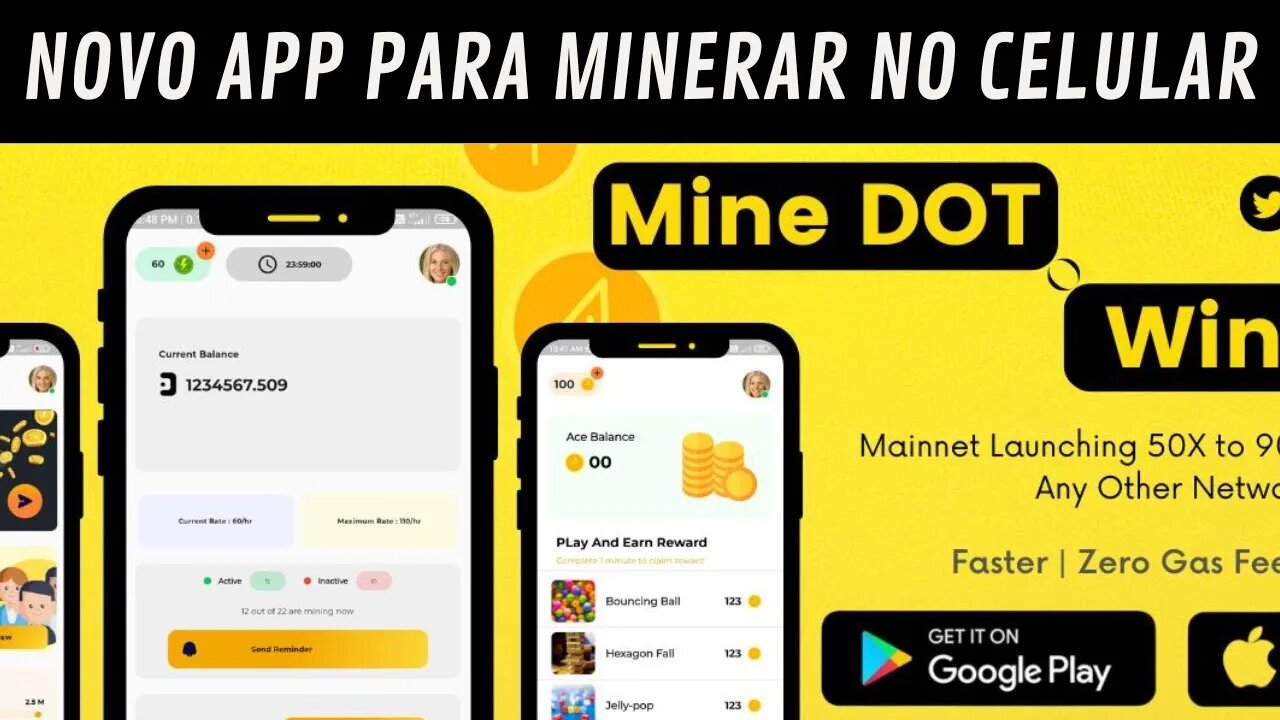 Novo APP de Mineração no CELULAR Projeto Dotchain