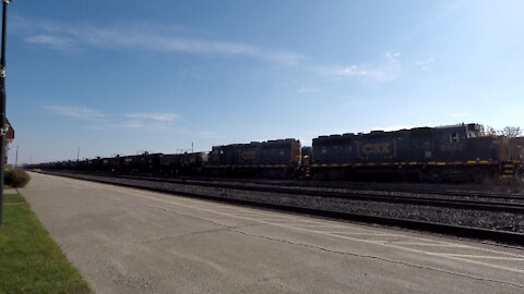 CSX 6547 & CSX 6505 Locomotives Industrial Train In Sarnia