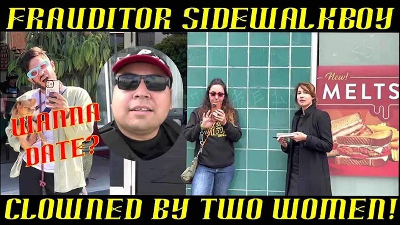 Frauditor SidewalkBoy Clowned by Two Women & Flirted with by a Man!