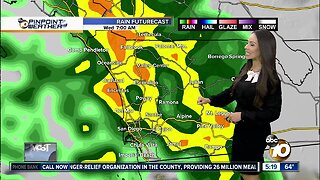 10News Pinpoint Weather with Meteorologist Angelica Campos
