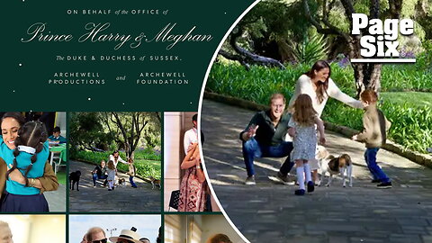 Prince Harry and Meghan Markle share family Christmas card with rare photo of Archie and Lilibet