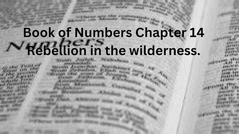 The Book of Numbers. Part 14. Chapter 14. Israelites rebel against GOD, again!