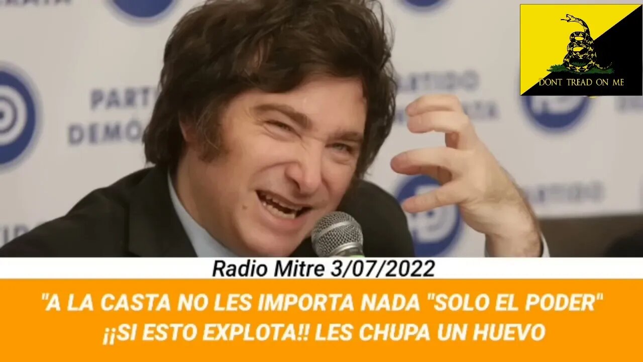 Javier Milei en la entrevista con Radio Mitre