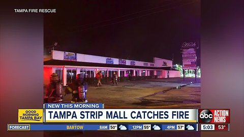 Overnight fire damages Tampa strip mall