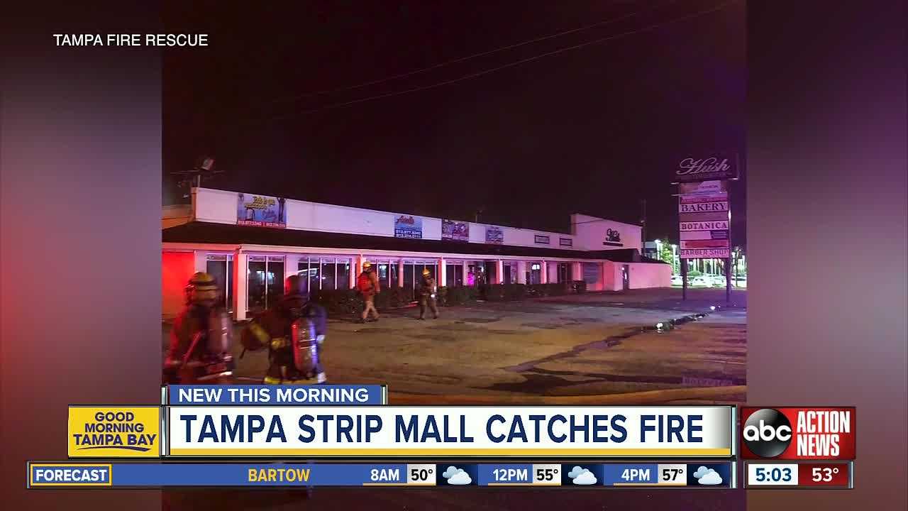 Overnight fire damages Tampa strip mall