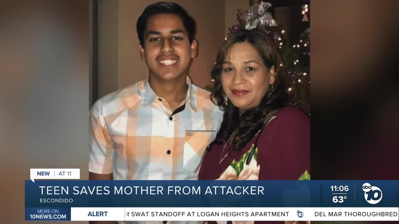 Teen saves mother from attacker