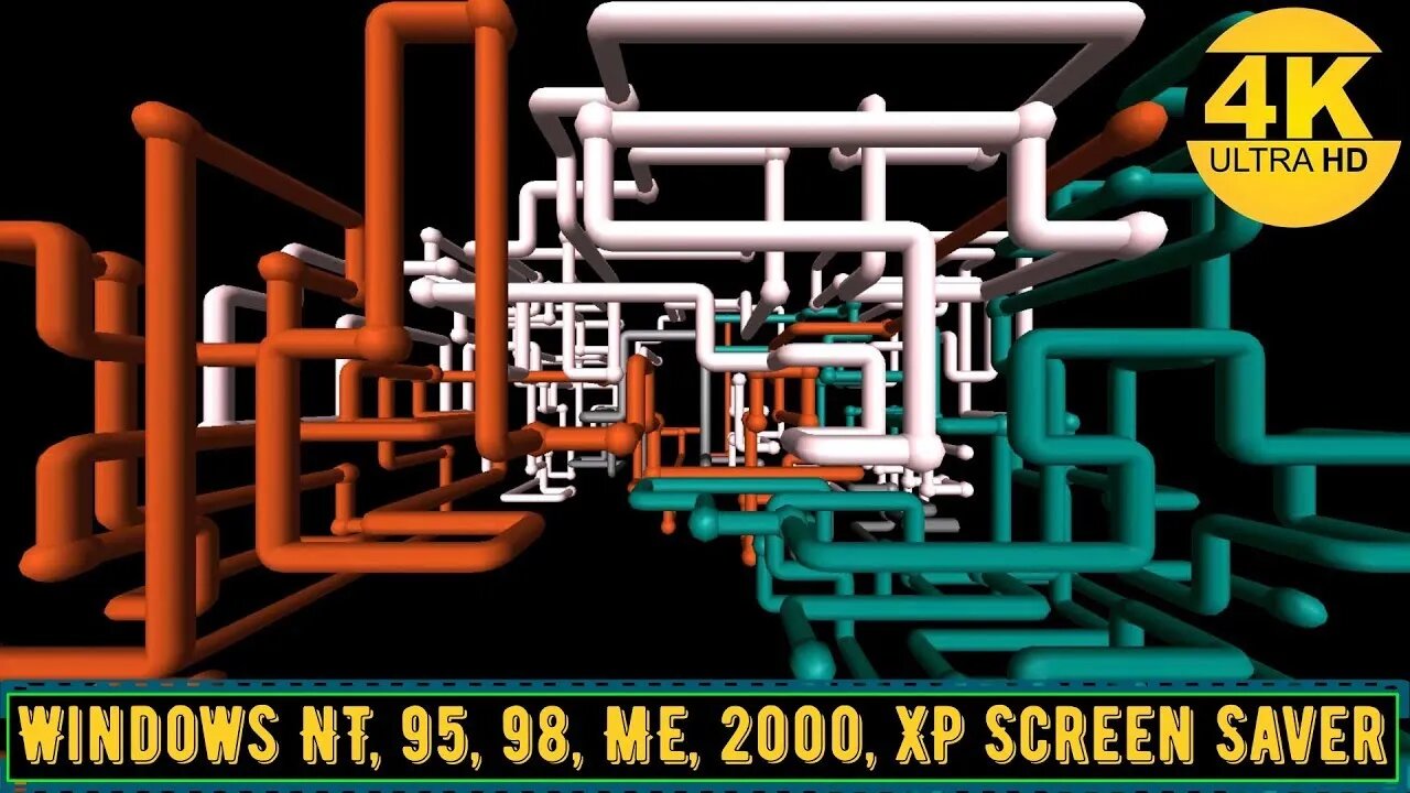 SCREENSAVER 4K | 3D Pipes - (Single-Mixed) | Windows NT / 95 / 98 / ME / 2000 / XP Screensaver