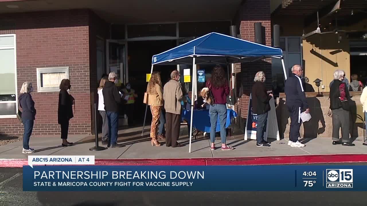 State and Maricopa County fight for vaccine supply