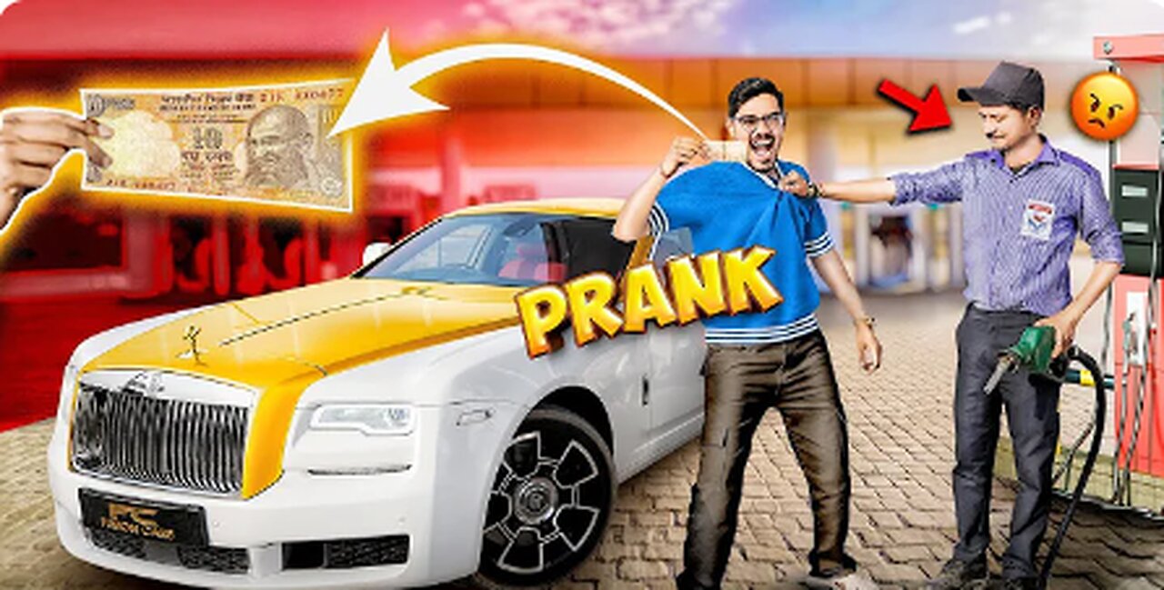 ₹10 Petrol in Rolls Royce Prank _ 7 करोड़ की गाड़ी में 10 रूपये का पेट्रोल😂 _ Funniest Reaction