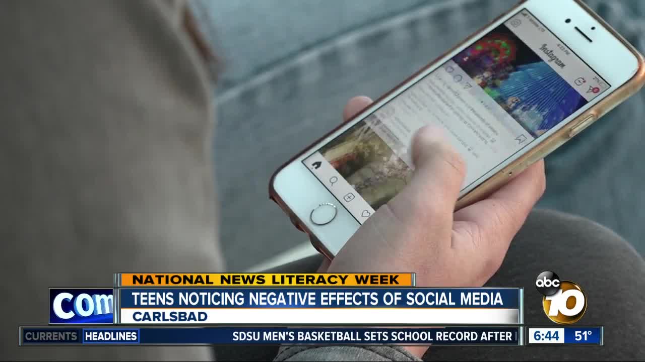 San Diego teens noticing the negative effects of too much social media