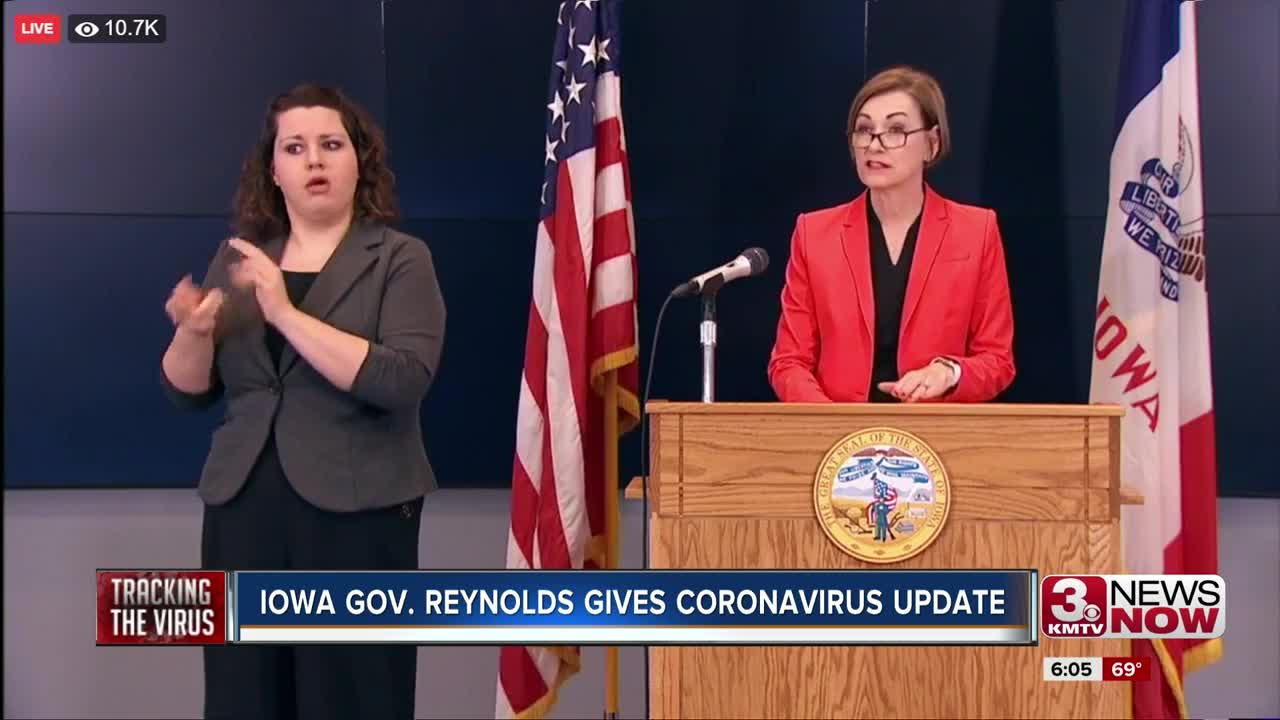 Iowa Gov. Kim Reynolds Gives Coronavirus Update