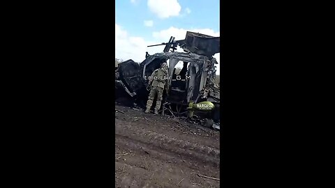 Destroyed American armored car Oshkosh M-ATV at Zaporozhye