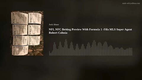 NFL NFC Betting Preview With Formula 1 -Fifa MLS Super Agent Robert Colosia