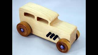 Handmade Wood Toy Car, Hot Rod 1932 Ford Sedan