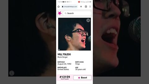 HAPPY 30 BIRTHDAY WILL TOLEDO Rock Singer