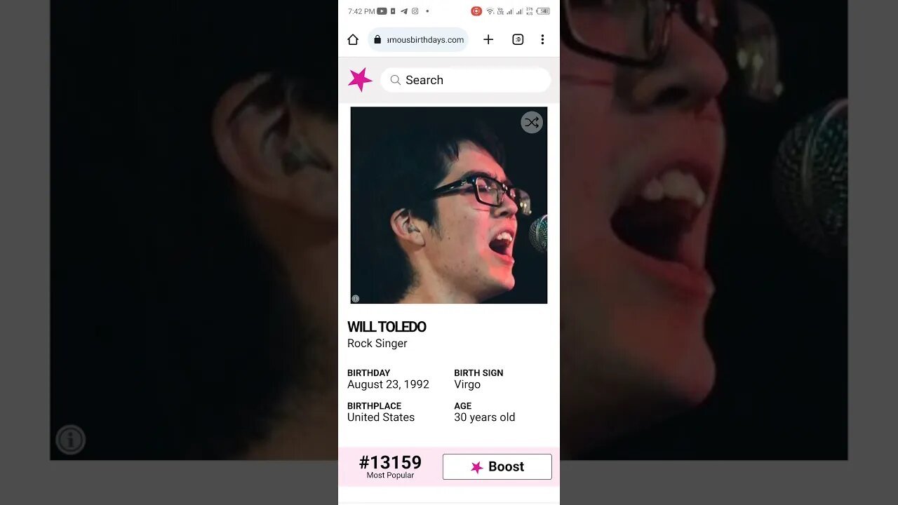 HAPPY 30 BIRTHDAY WILL TOLEDO Rock Singer