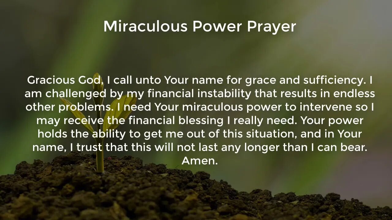 Miraculous Power Prayer (Prayer for Financial Stability)