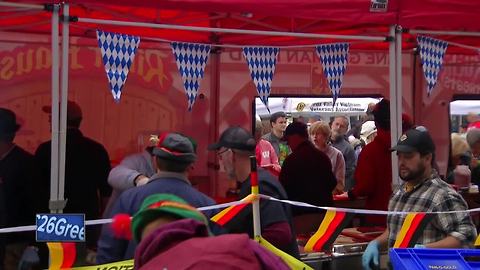 Thousands brave cold at Octoberfest