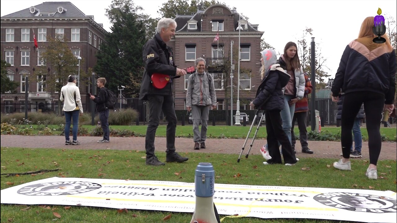 Demonstratie voor Persvrijheid en vrijheid voor Julian Assange - Museumplein, 26 oktober 2021