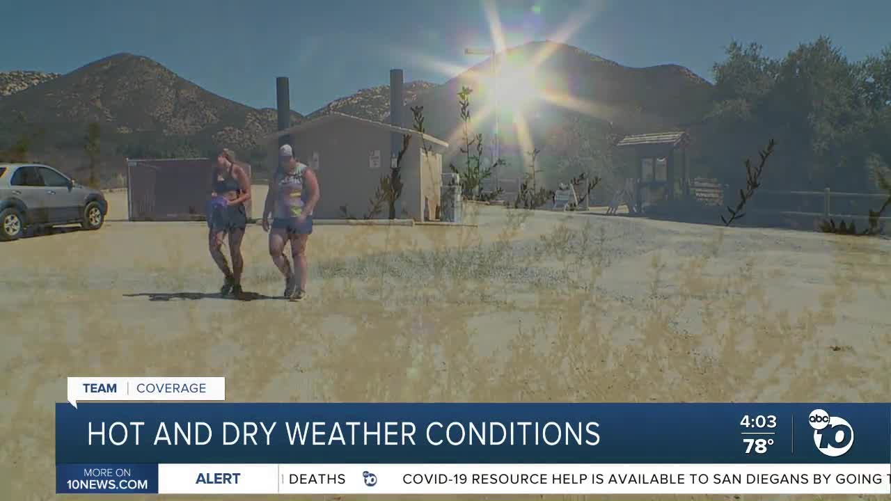 Hot and dry weather conditions