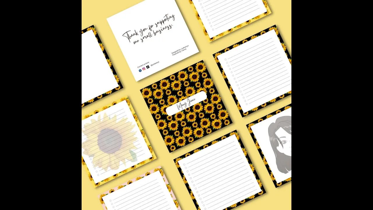 Creating Sunflower memo pad in Canva with FREEbies | 2023