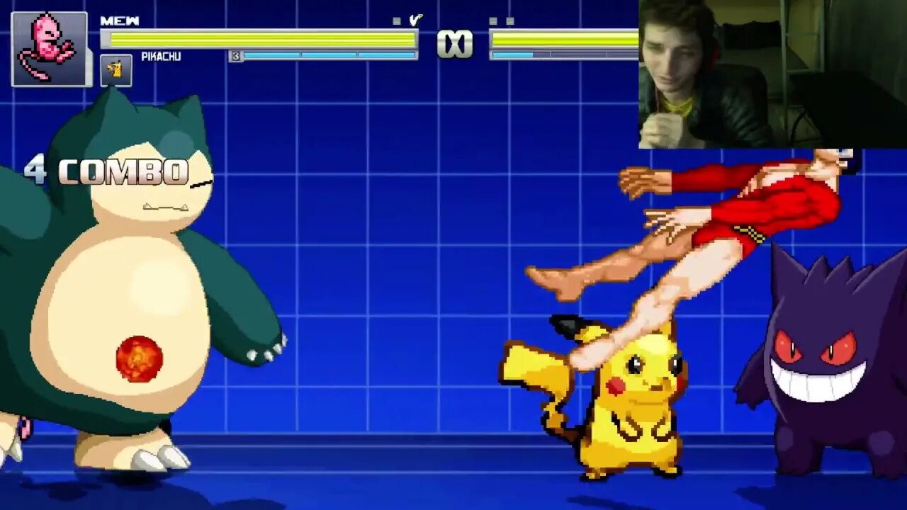 Pokemon Characters (Pikachu, Gengar, Snorlax, And Mew) VS Plastic Man In An Epic Battle In MUGEN