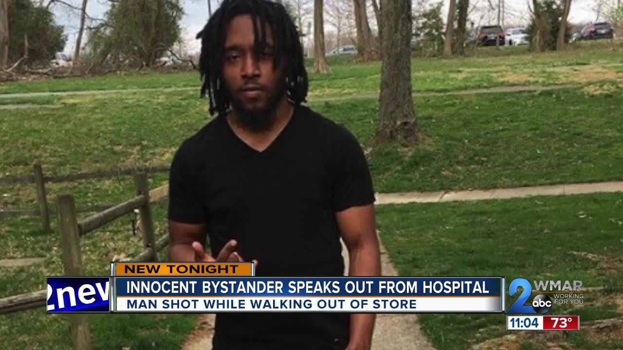 Innocent bystander speaks out from hospital about being shot