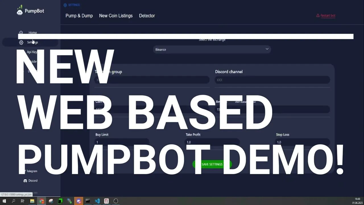 SOON PumpBot GUI - Crypto Trading Bot for New Coin Listings and more. KuCoin demo