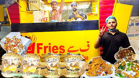 North Karachi ke mashoor french fries |F se Fries |Dragon zinger burger in just 550 review by AR