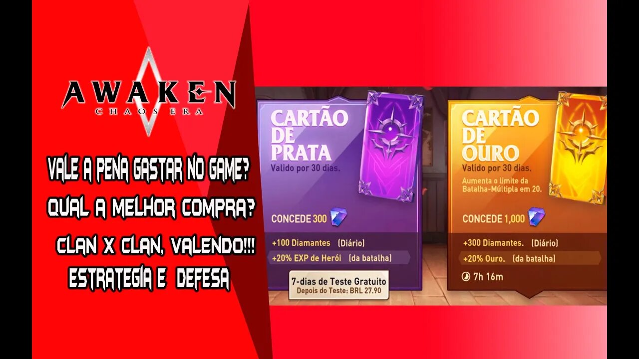 CLAN X CLAN COMEÇOU / MONTE SUA DEFESA /VALE A PENA GASTAR NO GAME / AWAKEN: chaos era / ACECC