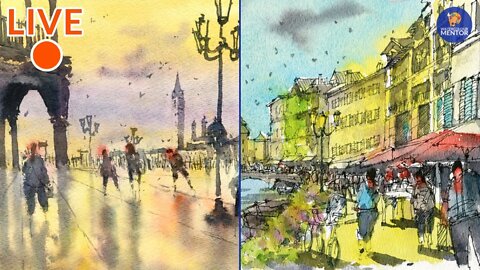 Live #15 - Draw and Paint Venice, Italy and Annecy, France