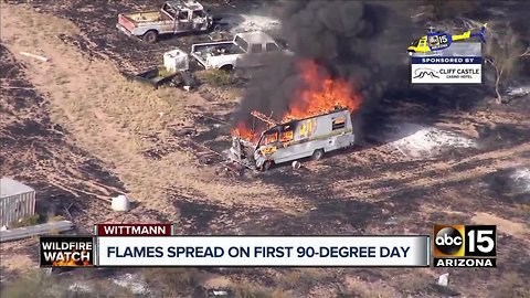 Painted Wagon fire continues to burn near Wittmann