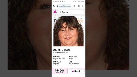 HAPPY 59 BIRTHDAY CHERYL FERGISON Soap Opera Actress