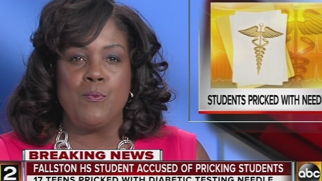 Fallston High student accused of stabbing 17 other students with diabetic needle