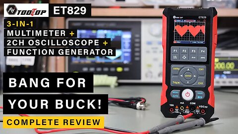 [BRAND NEW 2023] Tooltop ET829 ⭐2CH 80Mhz Oscilloscope + Multimeter + Function Generator