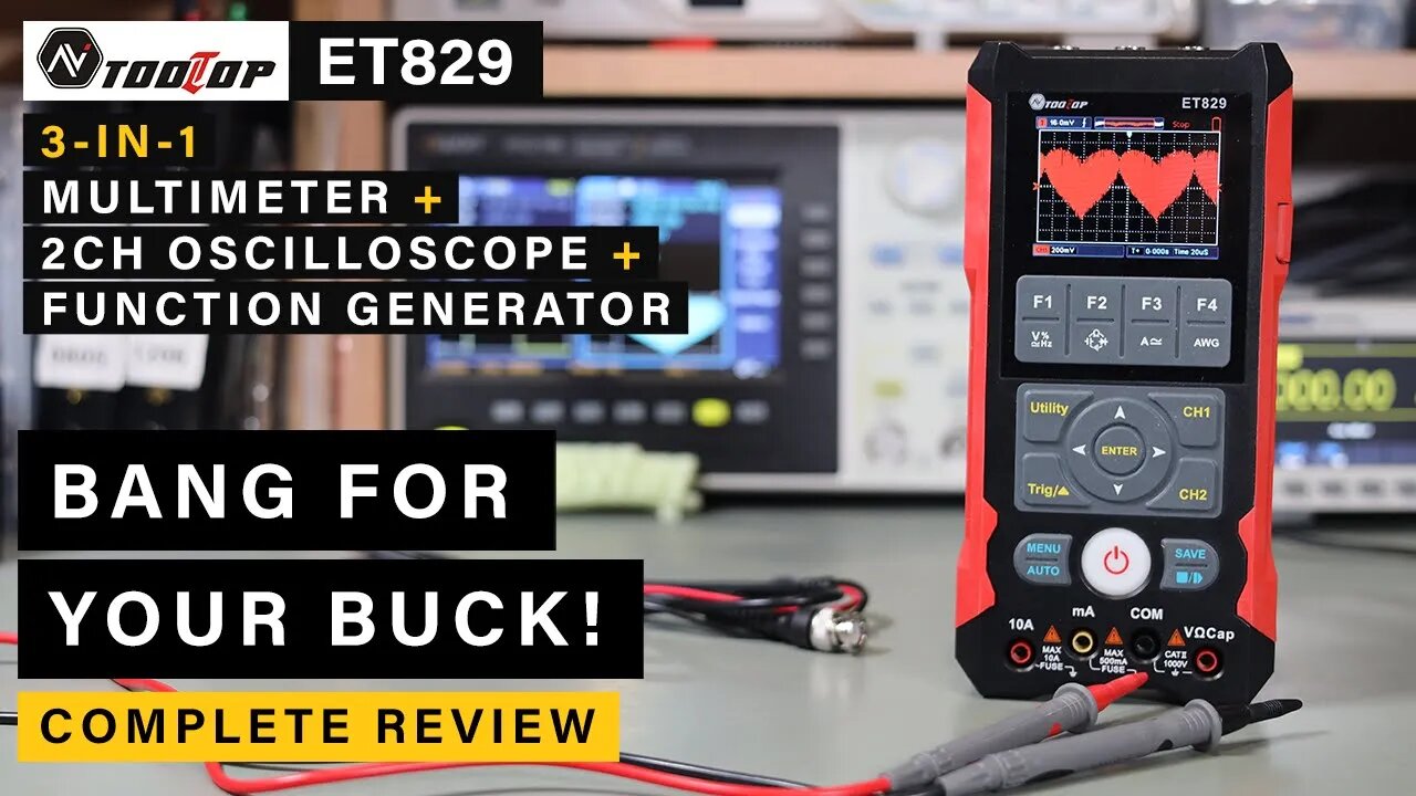 [BRAND NEW 2023] Tooltop ET829 ⭐2CH 80Mhz Oscilloscope + Multimeter + Function Generator