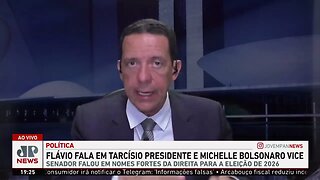 Flávio Bolsonaro fala em Tarcísio presidente e Michelle vice