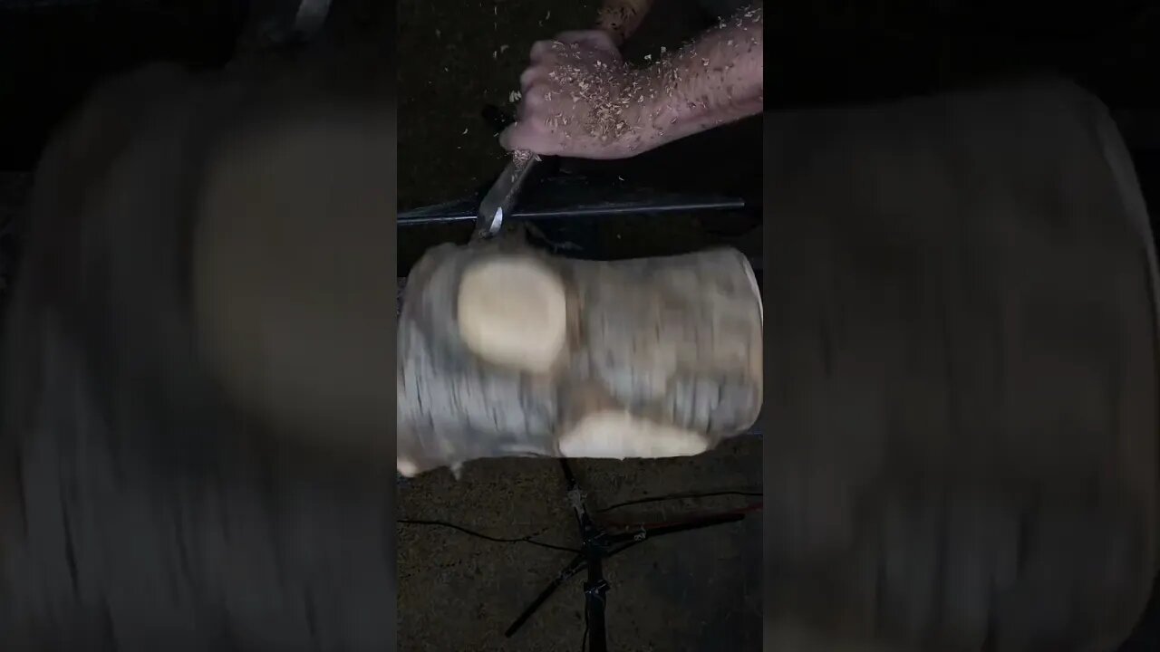 Kinda cool when the frame rate is just right #shorts #woodturning