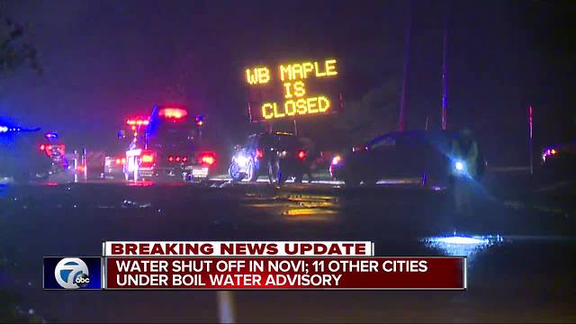 Water shut off in Novi; 11 other cities under Boil Watet Advisory