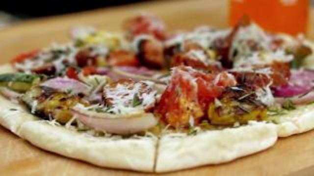 Grilled Vegetable and Sausage Pizza